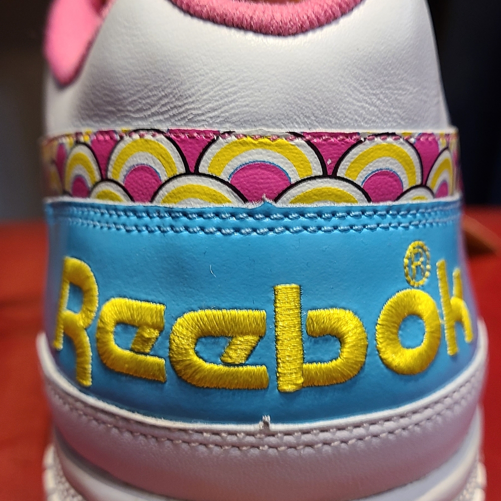 Reebok Ladies White, Blue, and Pink